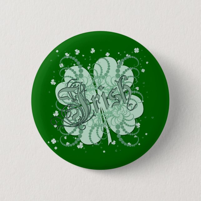 Chapa Redonda De 5 Cm Shamrock irlandés (Anverso)
