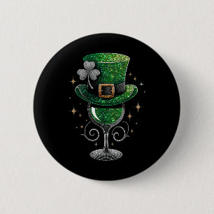 Chapa Redonda De 5 Cm Shamrock Wine Gles Bebe St Patricks Day Irlandés