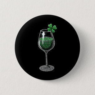 Chapa Redonda De 5 Cm Shamrock Wine Gles Bebe St Patricks Day Irlandés