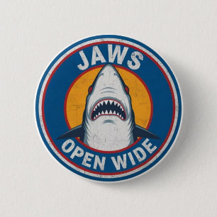 Chapa Redonda De 5 Cm Shark pin