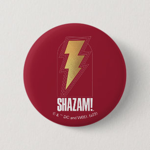 Chapa Redonda De 5 Cm ¡SHAZAM! Furia de los dioses   Insignia Lightning