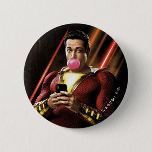 Chapa Redonda De 5 Cm ¡SHAZAM!   Shazam Bearing Bubble Gum
