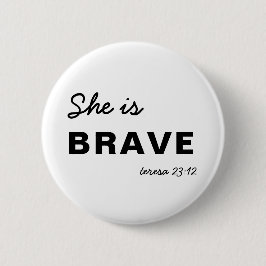 Chapa Redonda De 5 Cm She is Strong | Inspirational Christian Faith