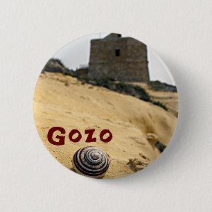 Chapa Redonda De 5 Cm Shell y Tower, Gozo, Malta