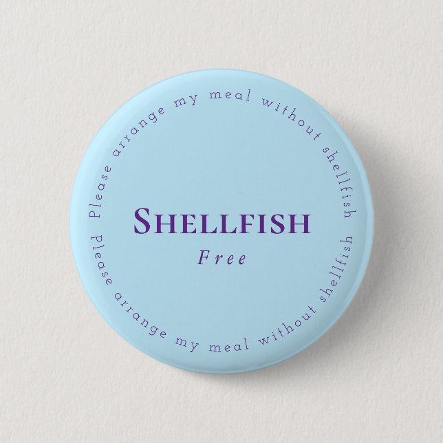Chapa Redonda De 5 Cm Shellfish Free Request Badge, Light blue, Purple (Anverso)