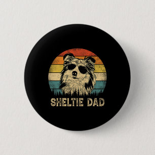 Chapa Redonda De 5 Cm Sheltie Dad Dog Ama el Día del Padre