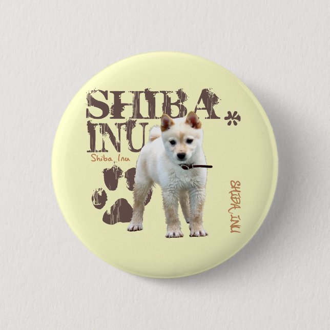 Chapa Redonda De 5 Cm Shiba Inu (Anverso)