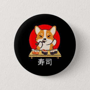 Chapa Redonda De 5 Cm Shiba Inu come sushi Kawaii Neko Gift Anime
