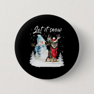 Chapa Redonda De 5 Cm Shiba Inu Santa Dog Navidades Snowman Xmas Pajama