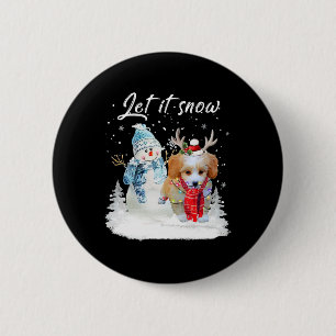 Chapa Redonda De 5 Cm Shih Poo Santa Dog Navidades Snowman Xmas Pajama 1