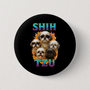 Chapa Redonda De 5 Cm Shih Tzu