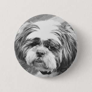 CHAPA REDONDA DE 5 CM SHIH TZU DOG