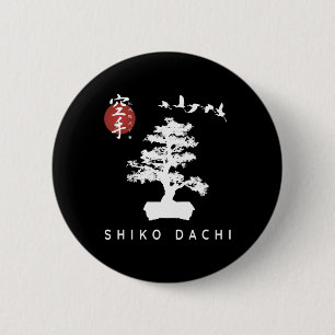 Chapa Redonda De 5 Cm Shiko Dachi Karate Beginner Bonsai Kanji Calligrap