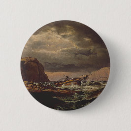 Chapa Redonda De 5 Cm Shipwreck on the Norwegian Coast by Johan Dahl 