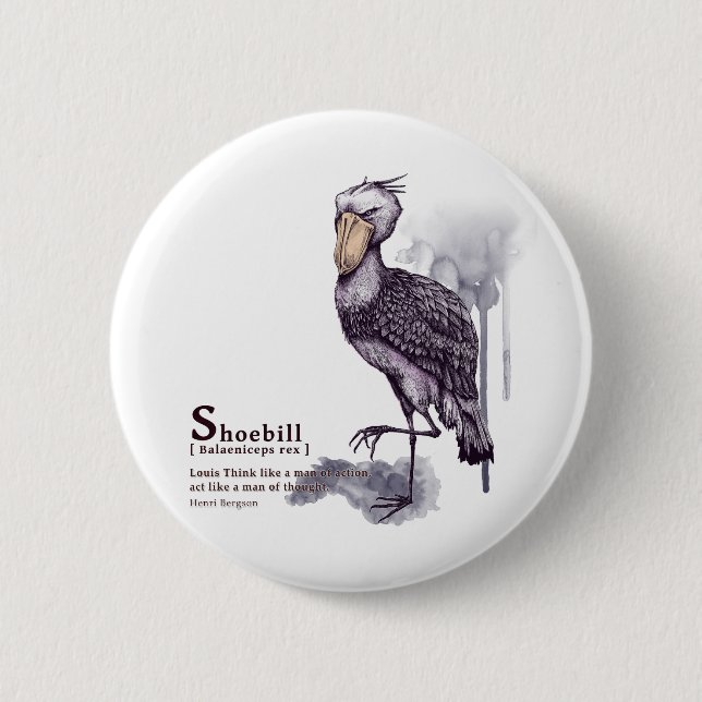 Chapa Redonda De 5 Cm shoebill - plum (Anverso)