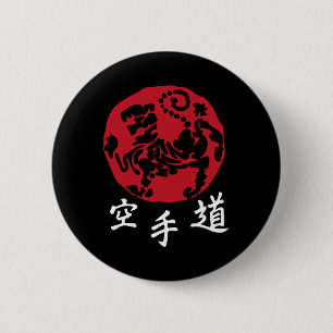 Chapa Redonda De 5 Cm Shotokan Karate Artes Marciales Rojas Taekwondo Ne