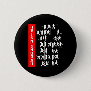 Chapa Redonda De 5 Cm Shotokan Karate Heian Shodan Martial Arts Dojo Tra