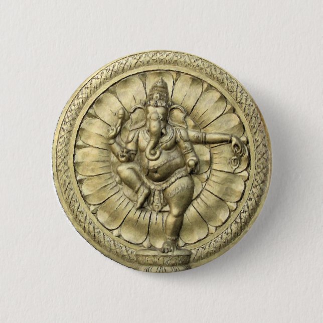 Chapa Redonda De 5 Cm Shree Ganesh (Anverso)
