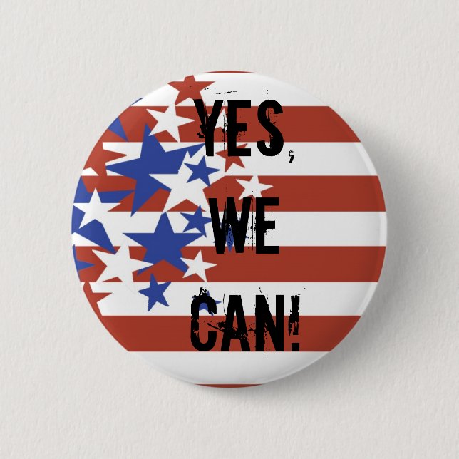 CHAPA REDONDA DE 5 CM ¡SÍ, PODEMOS! PRESIDENTE DE BARACK OBAMA (Anverso)