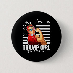 Chapa Redonda De 5 Cm Sí, soy un Chica de Trump, supere a Trump 2024