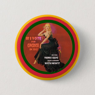 Chapa Redonda De 5 Cm Si voto por Gingrich