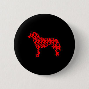 Chapa Redonda De 5 Cm Siberian Husky Dog Cute Silhouette Heart Valentine