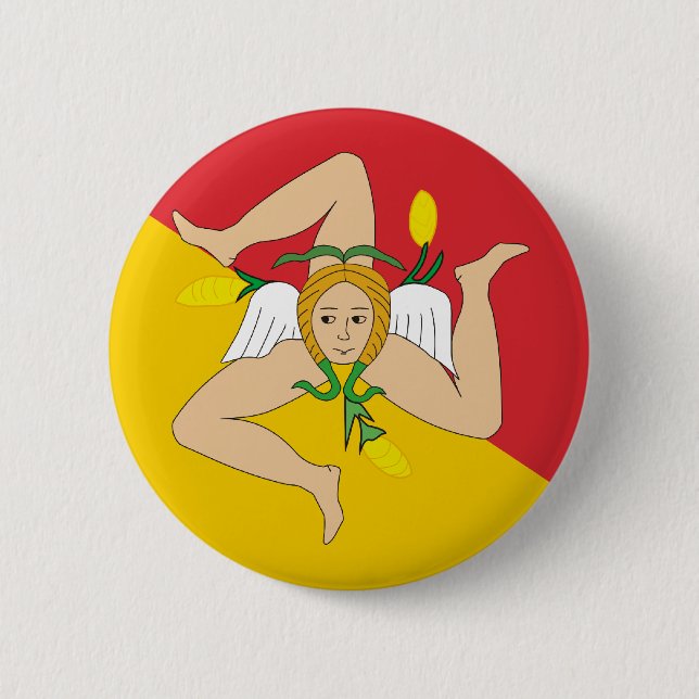 Chapa Redonda De 5 Cm Sicilia, Italia (Anverso)