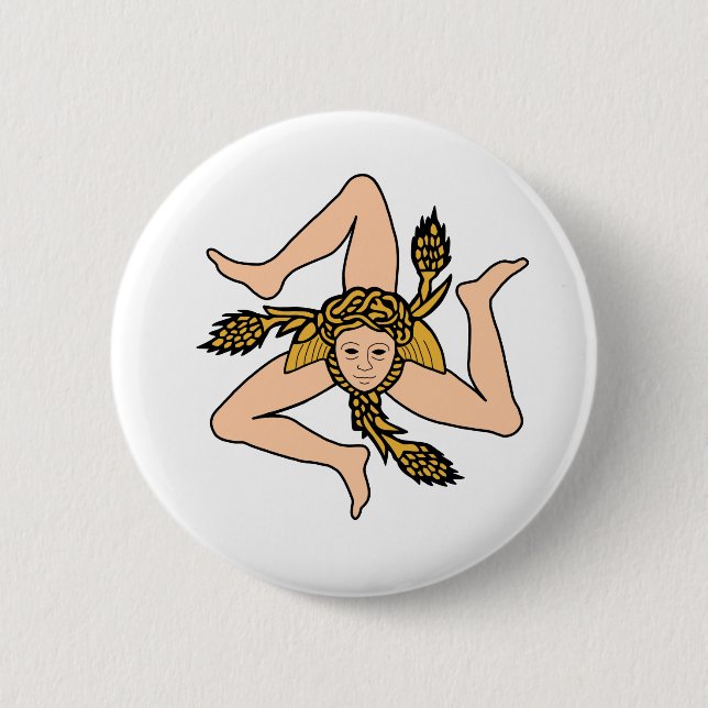 Chapa Redonda De 5 Cm Sicilia Italia (Anverso)