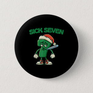 Chapa Redonda De 5 Cm Sick Seven 67 Personaje de Dibujos Animados Navida