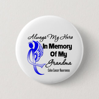 Chapa Redonda De 5 Cm Siempre mi héroe en memoria abuela - cáncer de col