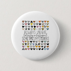 Chapa Redonda De 5 Cm Siempre Único Totalmente Inteligente A Veces Myste