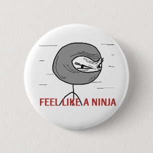 Chapa Redonda De 5 Cm Sienta como un Ninja