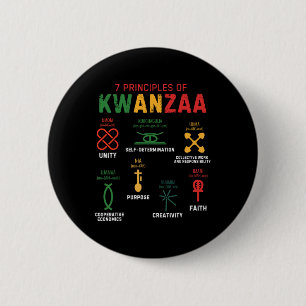Chapa Redonda De 5 Cm Siete Principios De Kwanzaa Feliz Kwanzaa 3