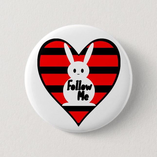 Chapa Redonda De 5 Cm Sígame el conejo blanco (Anverso)