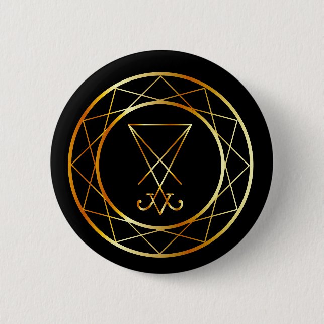Chapa Redonda De 5 Cm Sigil de Lucifer (Anverso)