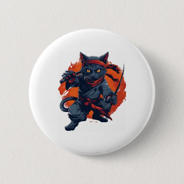 Chapa Redonda De 5 Cm Sigilo de Gato Ninja (Anverso)