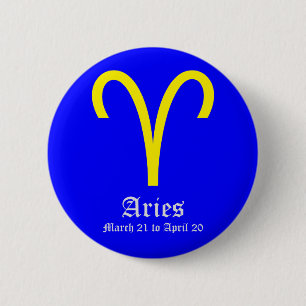 CHAPA REDONDA DE 5 CM SIGNO ASTROLÓGICO ARIES, SÍMBOLO ZODÍACO