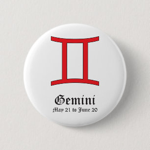 CHAPA REDONDA DE 5 CM SIGNO ASTROLÓGICO GÉMINIS, SÍMBOLO ZODIACO
