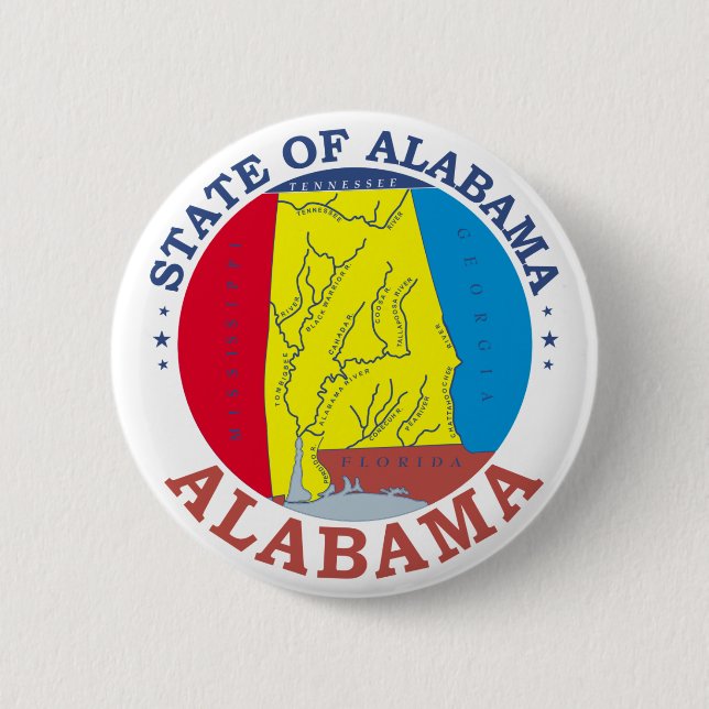 Chapa Redonda De 5 Cm Signo de Alabama (Anverso)