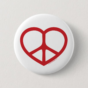 Chapa Redonda De 5 Cm Signo de amor rojo, paz