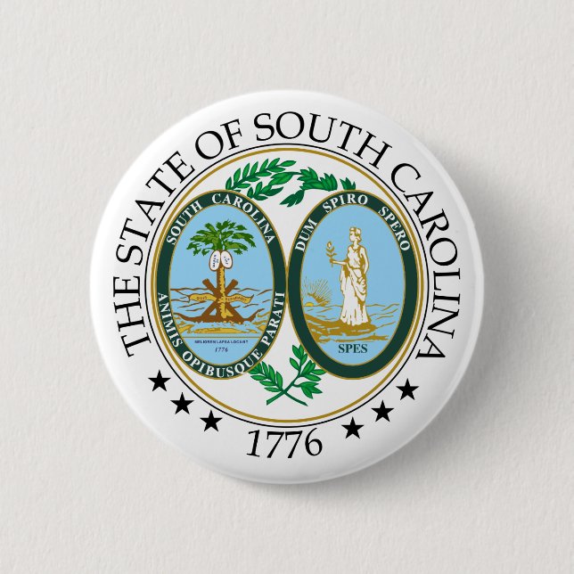 Chapa Redonda De 5 Cm Signo de Carolina del Sur (Anverso)