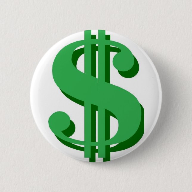 Chapa Redonda De 5 Cm $ signo de dólar (Anverso)