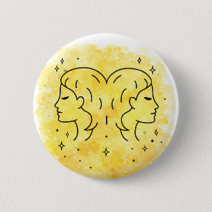 Chapa Redonda De 5 Cm Signo de Géminis