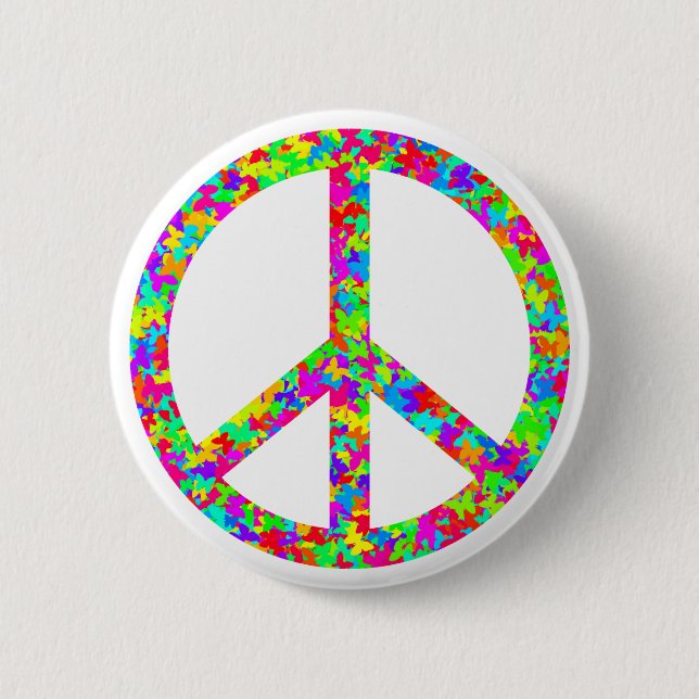 Chapa Redonda De 5 Cm signo de la paz (Anverso)