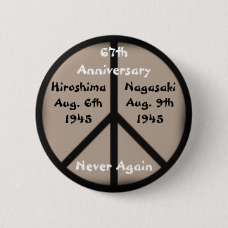 Chapa Redonda De 5 Cm Signo de la paz de Hiroshima-Nagasaki