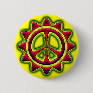 CHAPA REDONDA DE 5 CM SIGNO DE LA PAZ ROJO Y VERDE