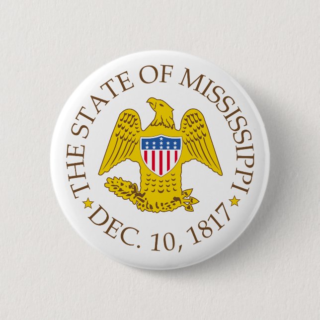 Chapa Redonda De 5 Cm Signo de Mississippi (Anverso)