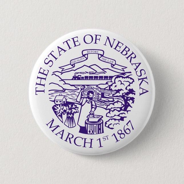 Chapa Redonda De 5 Cm Signo de Nebraska (Anverso)