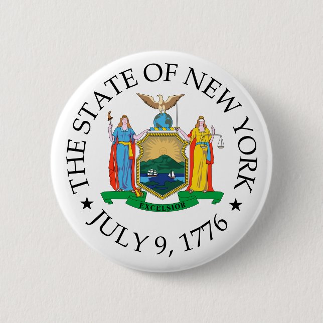 Chapa Redonda De 5 Cm Signo de Nueva York (Anverso)