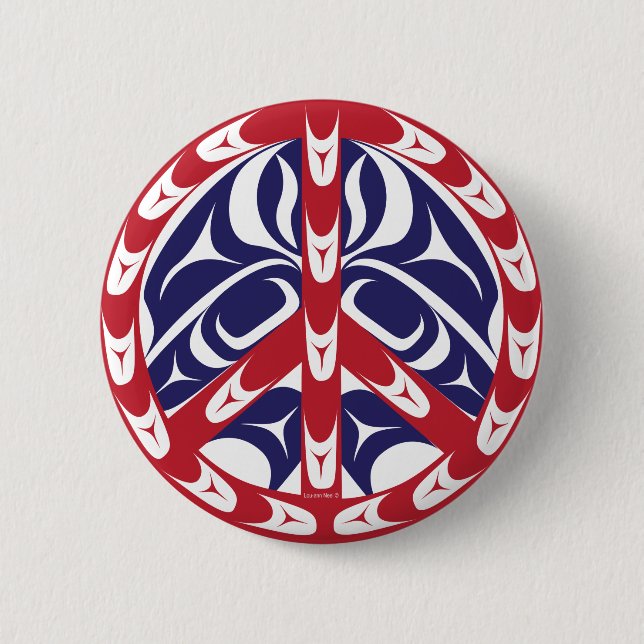 Chapa Redonda De 5 Cm Signo de paz (Anverso)